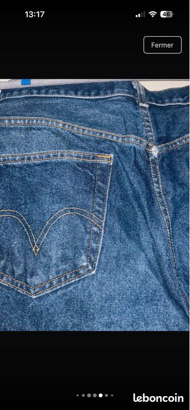 Jean Levi's 505 Regular Fit Bleu Brut – W34 L29 (Made in Mexico) (image 5)