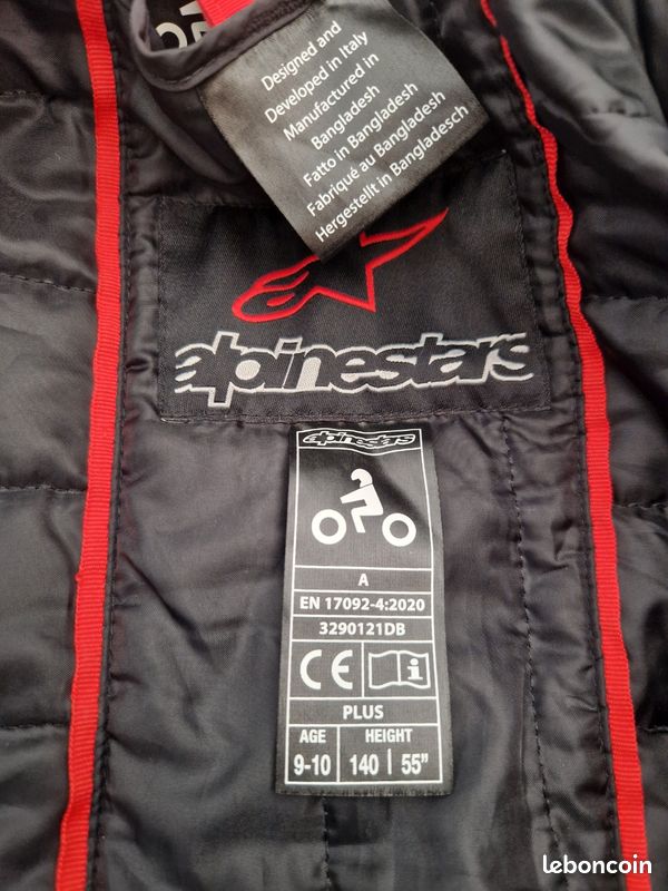 Blouson moto enfant Alpinestars 9/10 ans (140 cm)
Blouson moto Alpinestars 9/10 ans (140 cm) (image 2)