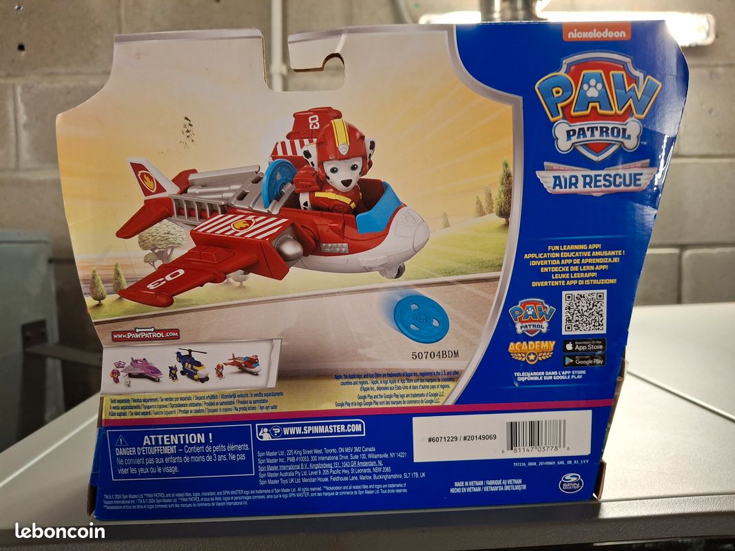 Paw Patrol – Véhicule Marcus Air Rescue Avec Projectiles – Figurine Hydravion Pompier – Cadeau Enfant 3 Ans Et +