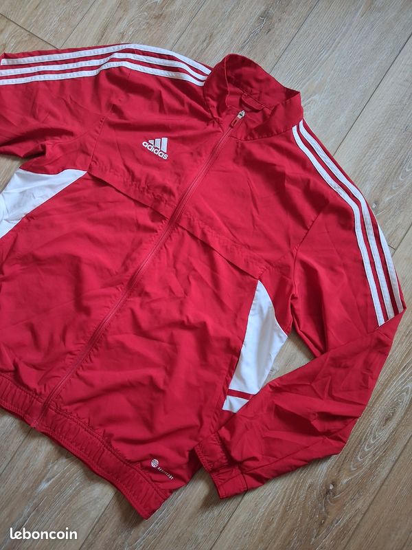 Veste de survêtement Adidas Aeroready Rouge & Blanc 2021 Streetwear Taille L (image 7)