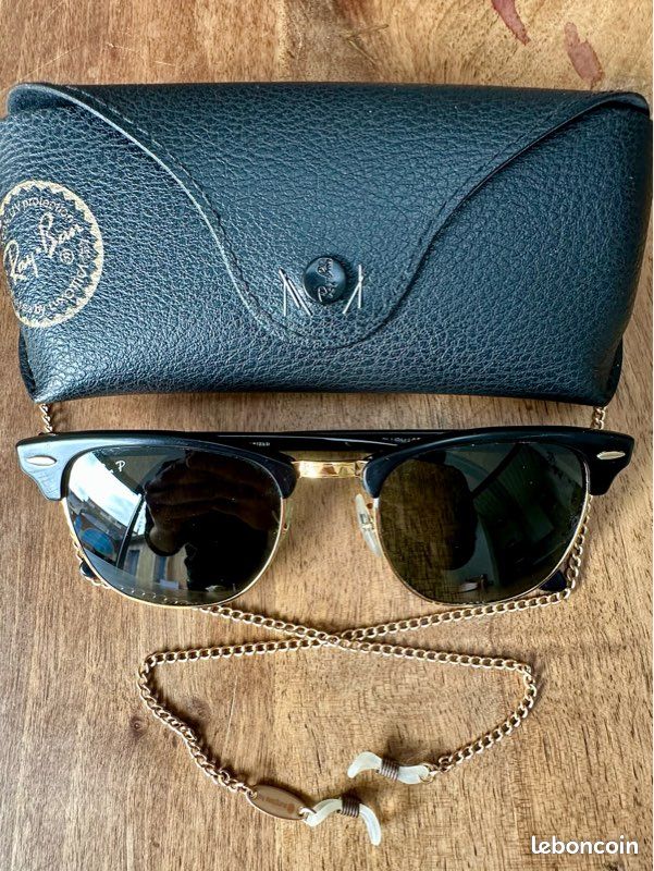 Ray ban Club Master polarisée noir et or (image 1)