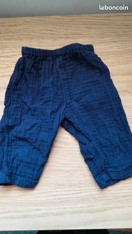 Pantalon bébé en gaze de coton - 6 mois - Petit Bateau (image 2)