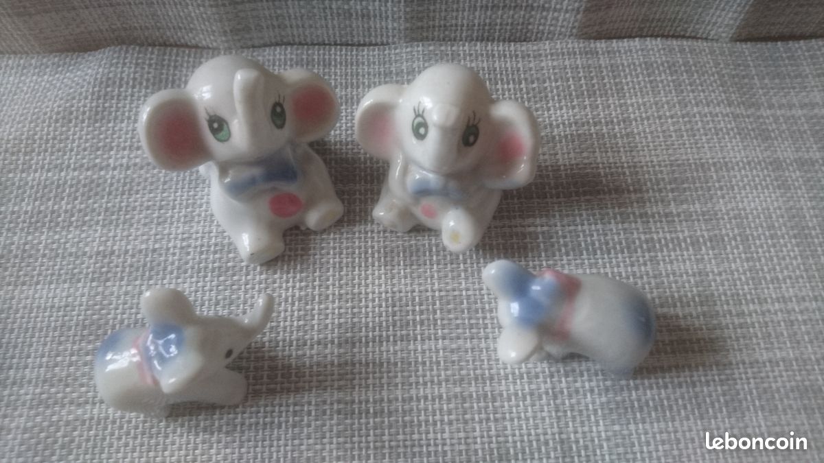 Petits éléphants en porcelaine - vintage (image 3)