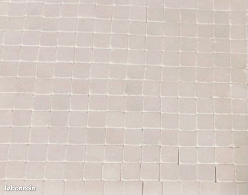 MOSAÏQUE MARBRE Blanc Véritable RARE 1x1 cm sans joints Carrelage du Marais 10 plaques de 33cm TBE (image 1)