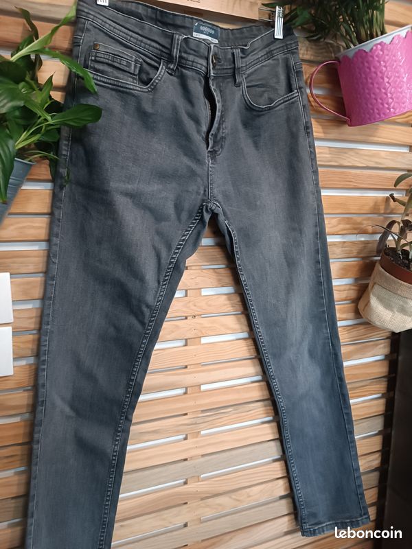 Jean Homme Super Skinny Fit Bonobo - Taille 40 (80 Cm) - Délavé Bleu - Coton/élasthanne - Comme Neuf