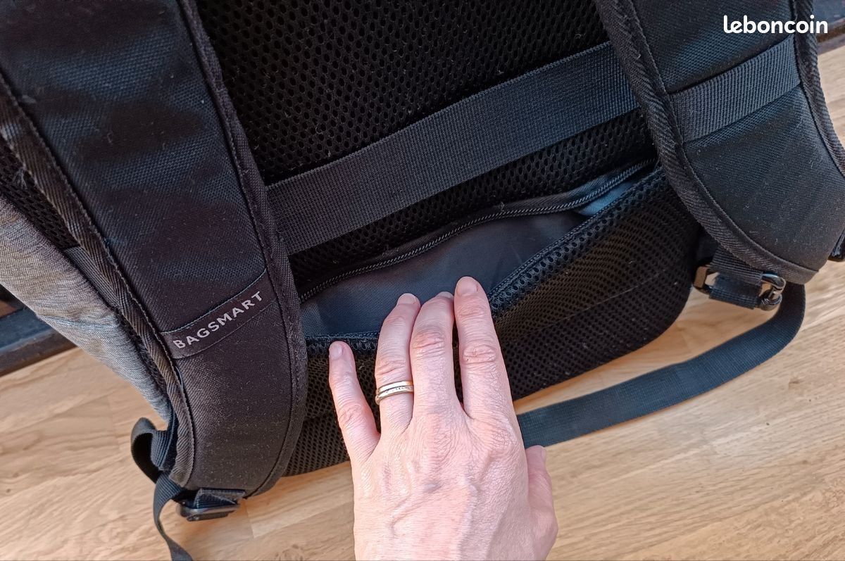 Cartable sac à dos pour ordinateur écolier collégien lycéen gris noir (image 6)