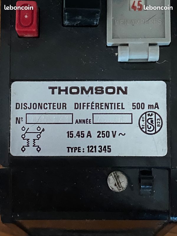 DISJONCTEUR ANCIEN MARBRE CUIVRE LAITON 1900