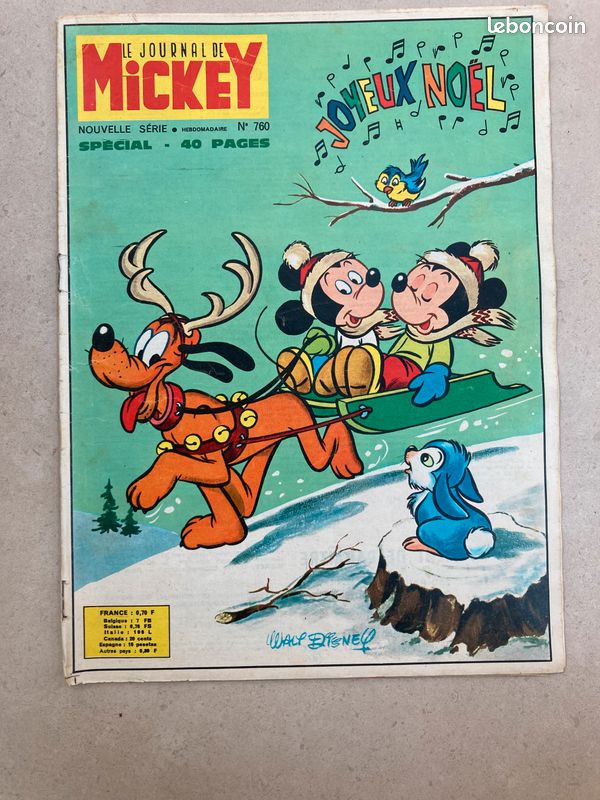 Bandes dessinées anciennes : journal de Mickey Numéros 711, 724, 747, 750, 752, 760, 764, 771, 773, 774 années 1966-1967 (Walt Disney) (image 12)
