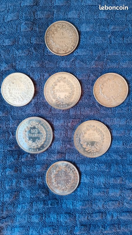 Lot pièces Argent 50f hercule et 10f Hercule (image 1)