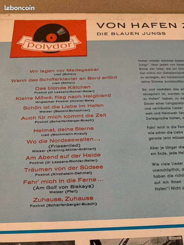Die Blauen Jungs - Von Hafen zu Hafen 33T / LP (image 4)