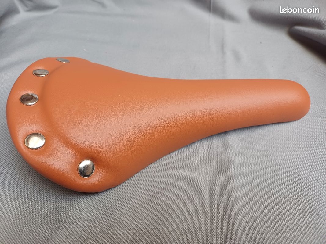 Selle De Vélo Route/fixie Style Rétro - Imitation Cuir Blanc Avec
