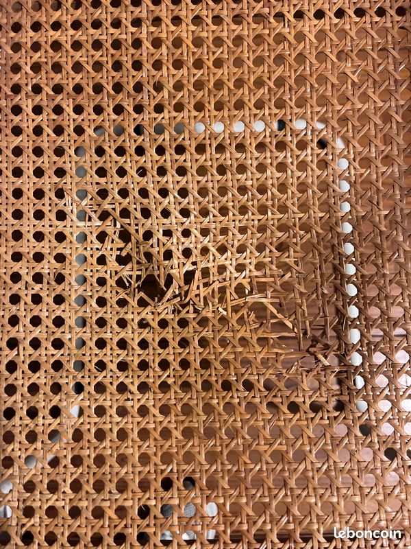 Chaise rétro en cannage/rotin avec accoudoir (image 4)
