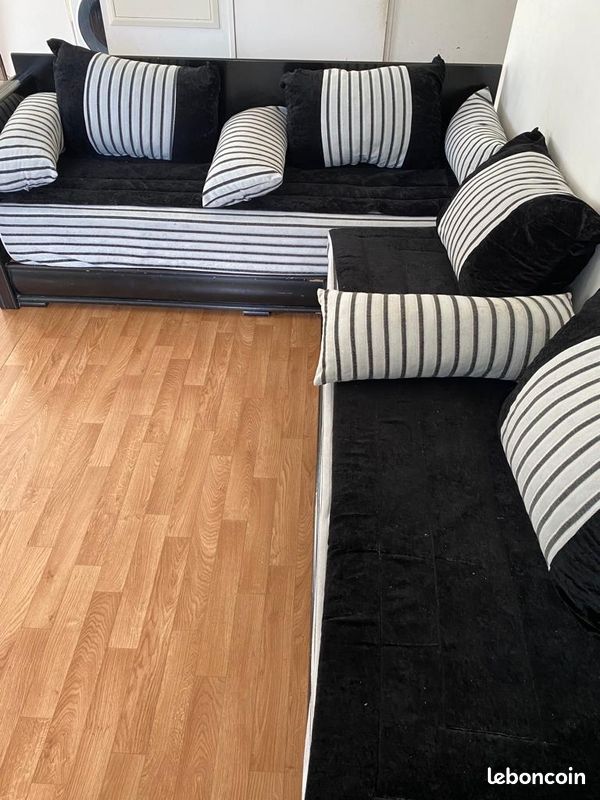 Lot de 2 canapés marocain noir et blanc (image 4)