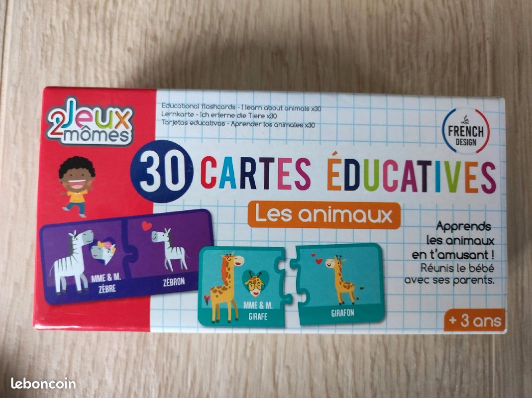 Jeu 30 cartes éducatives - les animaux (image 1)