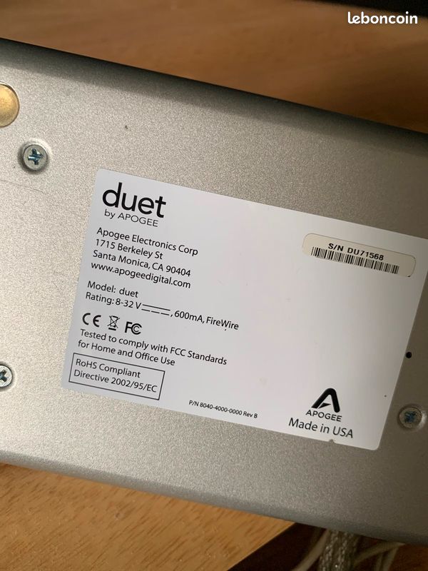 Carte son apogee - interface audio (image 3)