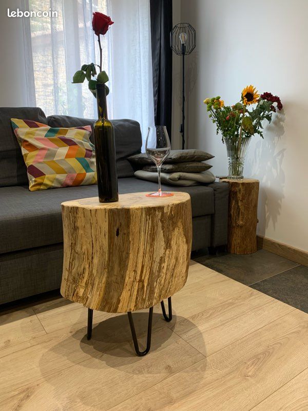 Table basse rondin - fabrication artisanale (image 2)