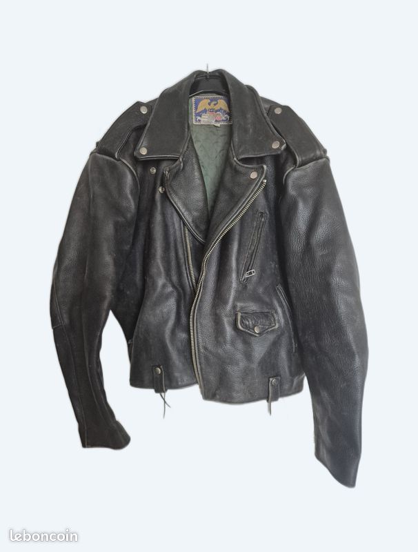 Veste Cuir Avirex Vintage Style Moto - Taille XL, Occasion En Très Bon état