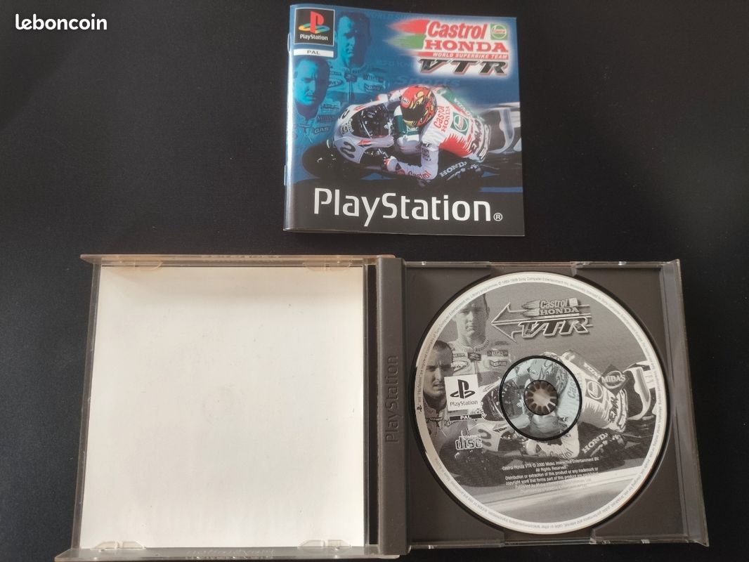 Jeu PS1 Castrol Honda VTR - Version PAL Complète En Boîte - Bon état Fonctionnel