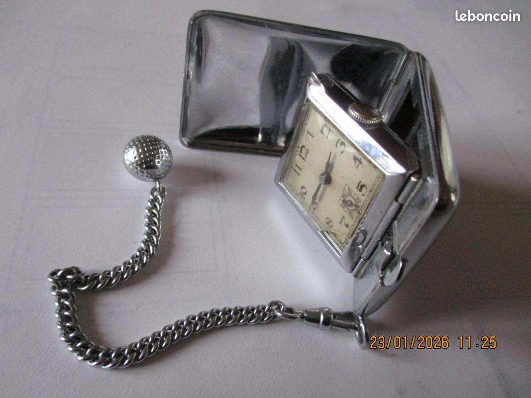 Montre De Sac Movado Ermeto – Boîtier Argent Massif, Mécanique Manuelle, Années 1930