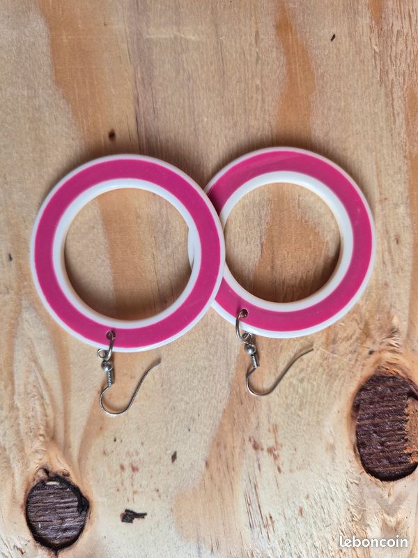 Boucles d'oreilles créoles Pop Art 🌈 Style Vintage 60s (image 6)
