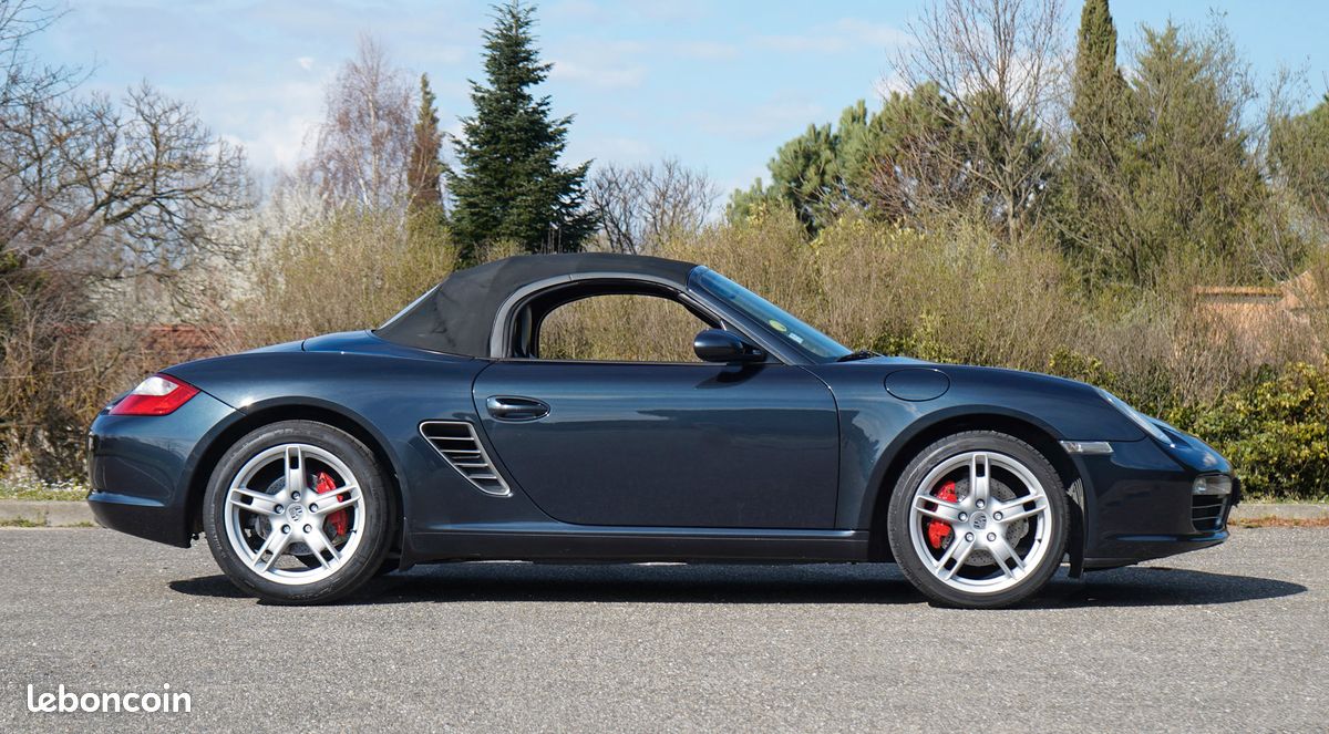 Porsche 987.1 Boxster S Gris Atlas Métallisé Intérieur Cuir Noir Capote noire Sièges Sport avec coques Phares Xénons (image 3)