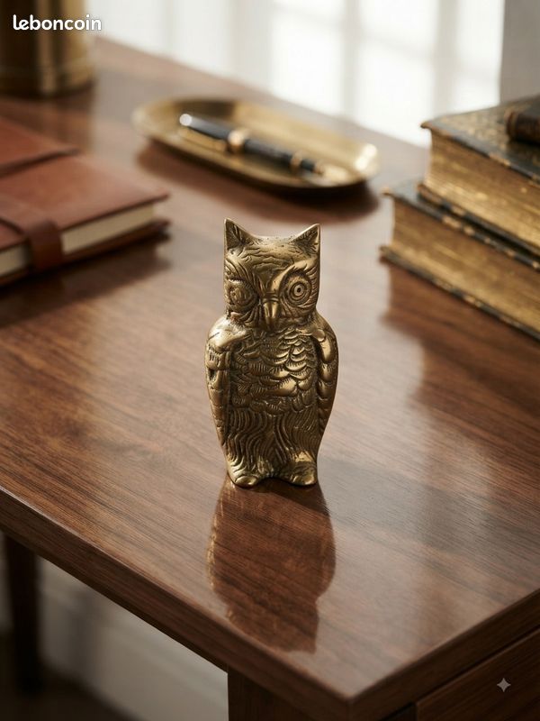 Vintage Brass Owl Figurine Statue 10cm (image 1)