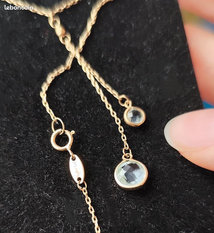 Collier en or jaune et duo de topazes (image 2)