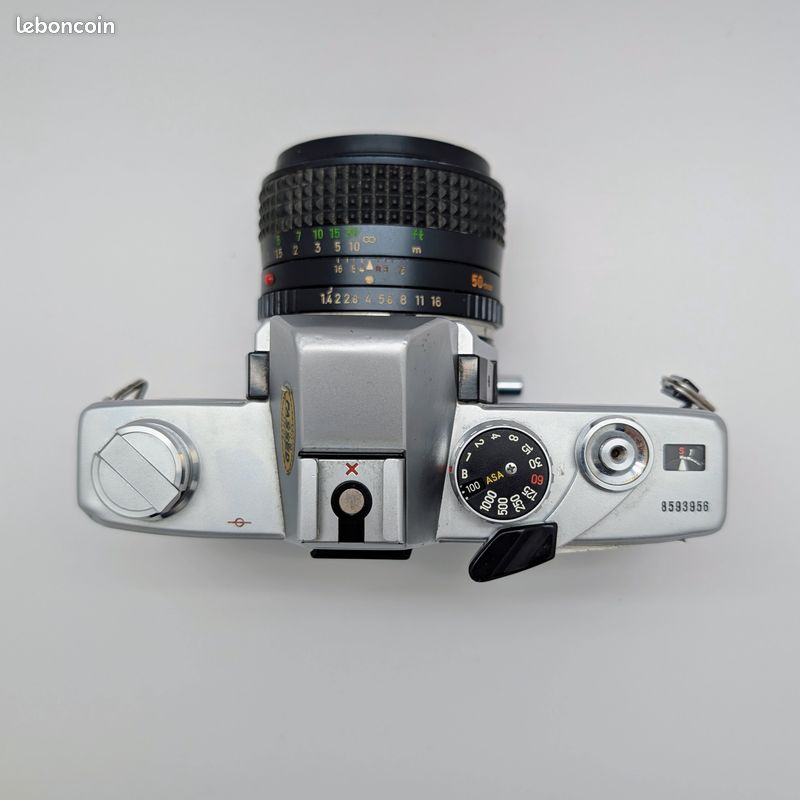 Appareil Photo Reflex Argentique Minolta SRT-100X + Objectif MD Rokkor 50mm F/2 - Occasion, Fonctionnel