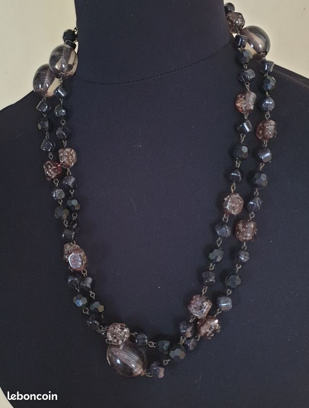 Collier Sautoir Vintage En Bakélite - Occasion - Longueur Ajustable