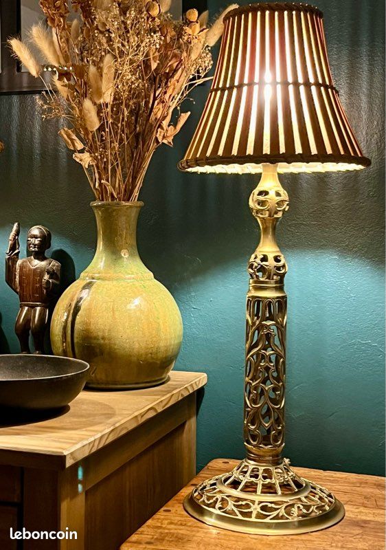 Superbe Lampe à poser ancienne Asie (image 5)
