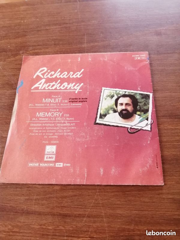 Disque vinyle Richard Anthony (image 2)