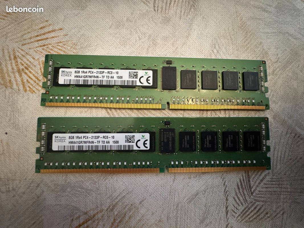 32 Go RAM Serveur (2x16 Go) SK Hynix DDR4 2133 MHz ECC RDIMM – HMA42GR7MFR4N‑TF - Accessoires informatique