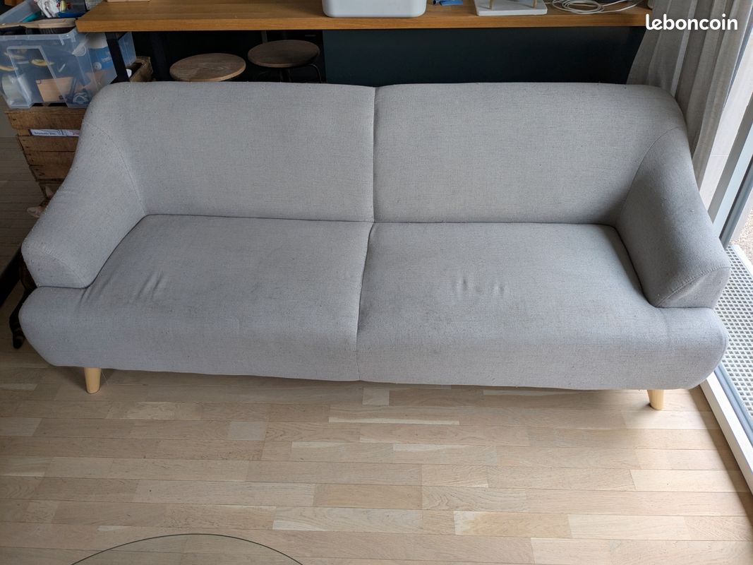 Canapé gris tissu (image 1)