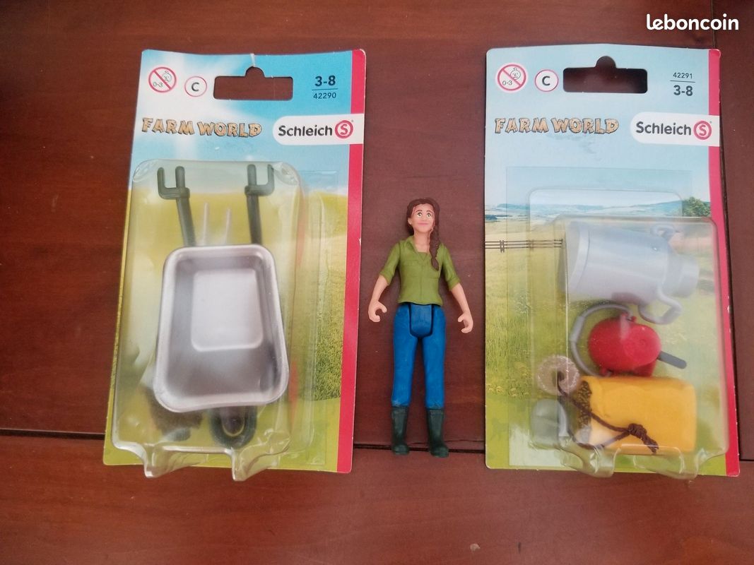 Schleich lot accessoires d'entretien des écuries ou de la ferme (image 1)