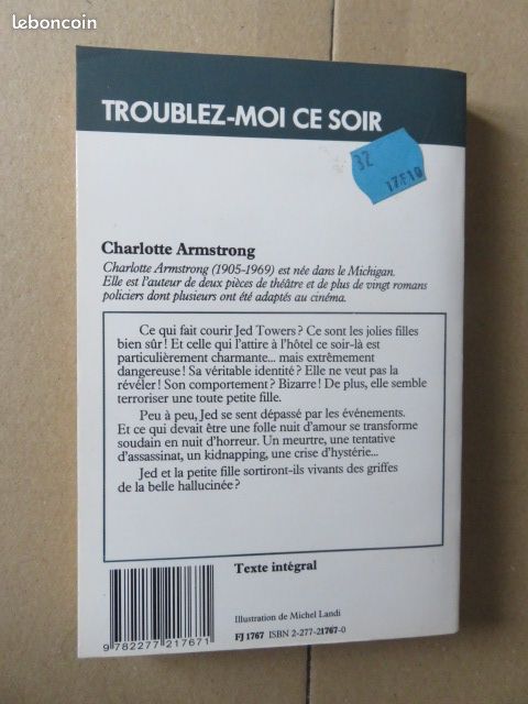 Charlotte ARMSTRONG - Troublez-Moi Ce Soir (J'ai Lu 1985) (image 2)