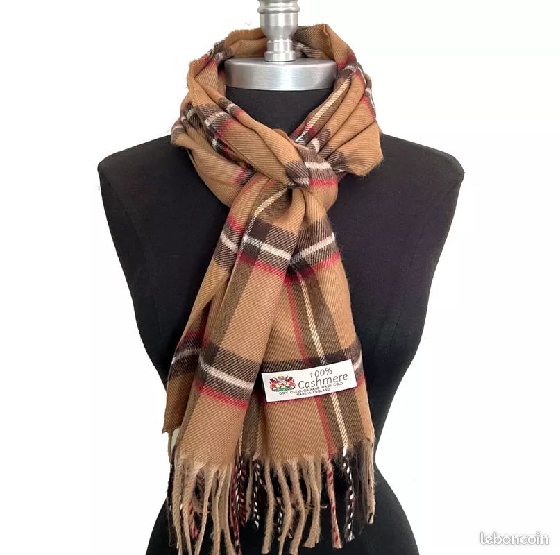 Écharpe Tube En Cachemire D'Écosse - Couleurs Camel, Beige, Rouge, Noir, Motif écossais/carreaux - Neuf Avec étiquettes, Unisexe