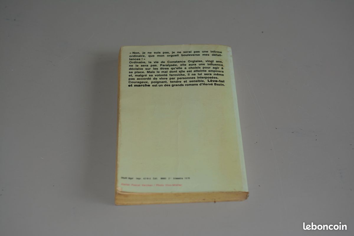 Hervé Bazin - Lève-toi et marche - Le livre de poche - 1978 - 318p - bon ét (image 2)