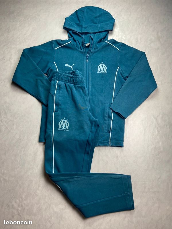 Ensemble veste / pantalon jogging Olympique De Marseille bleu/blanc taille 10 ans (image 1)
