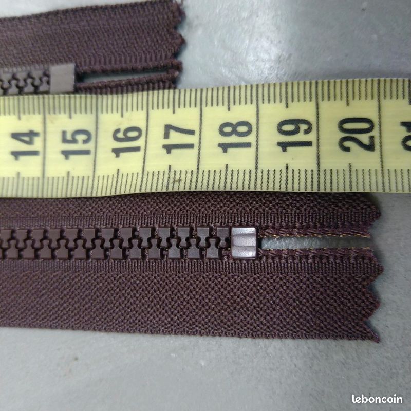Lot 2 fermetures éclair marron foncé 18 et 14 cm (image 9)