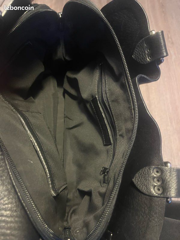 Sac à main en cuir Noir Tentazione Due (image 7)