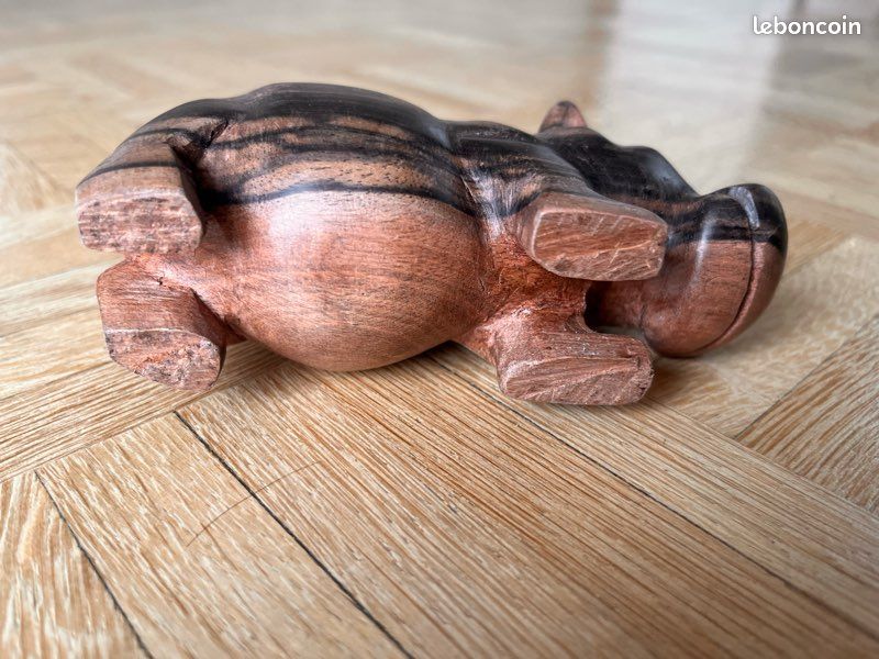 Hippopotame Africain en bois (image 3)