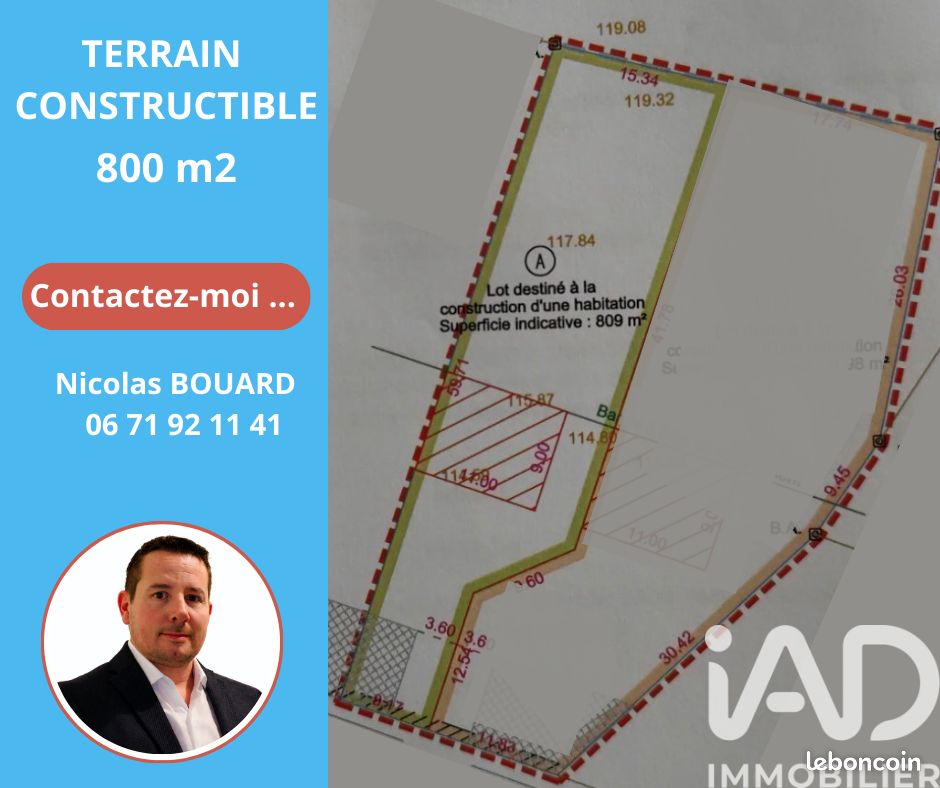 Terrain 809 m² · à Chailly-en-Brie · 809 m² · 72 000 €