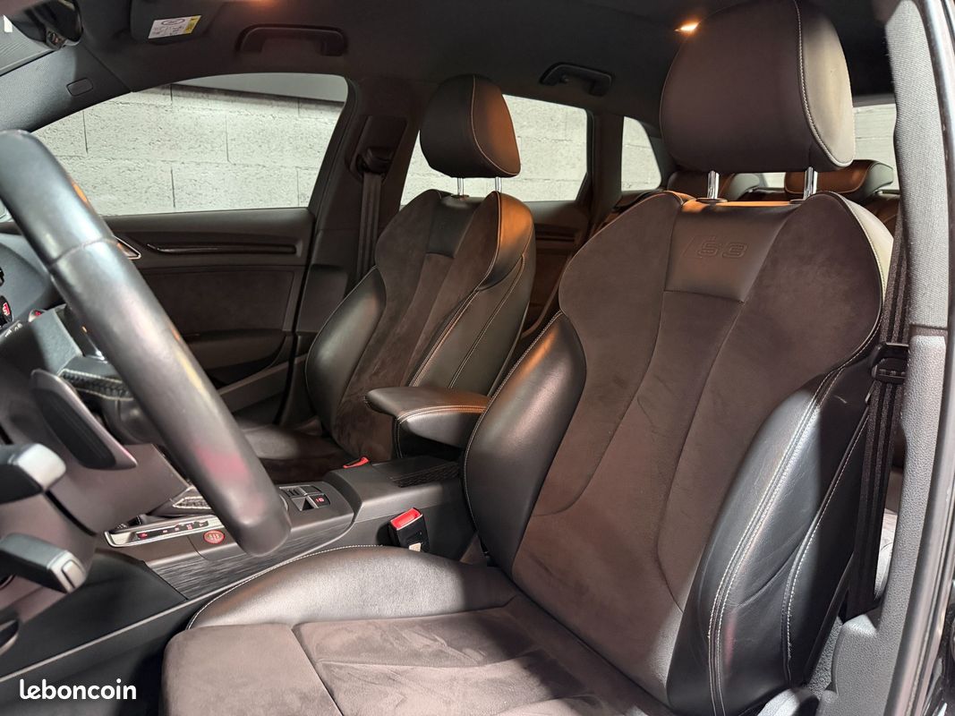 AUDI S3 SPORTBACK 2.0 TFSI 300ch Quattro S-Tronic 6 - NOIR PANTHERE / SUIVI COMPLET / PACK CARBONE (image 8)