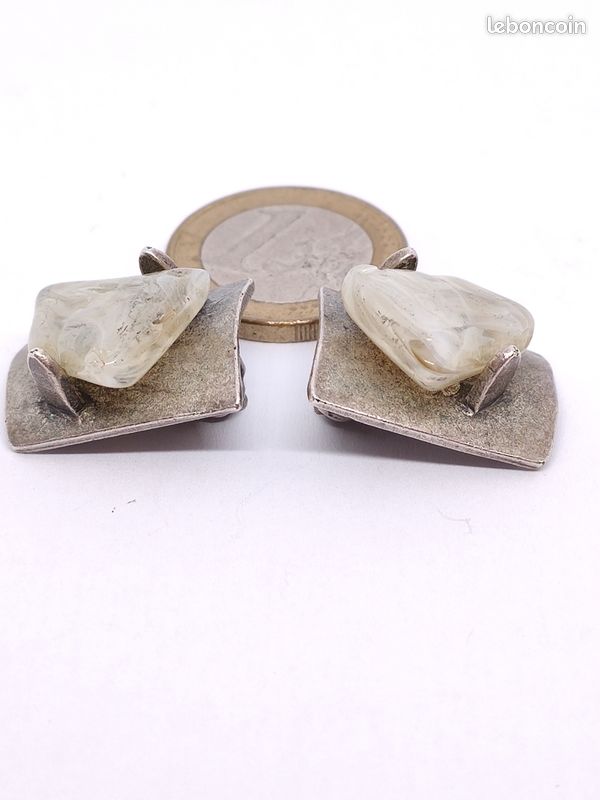 Boucles D'oreilles De Marque Delphine Nardin - Occasion, Fabriquées En France - Voir Description Pour état