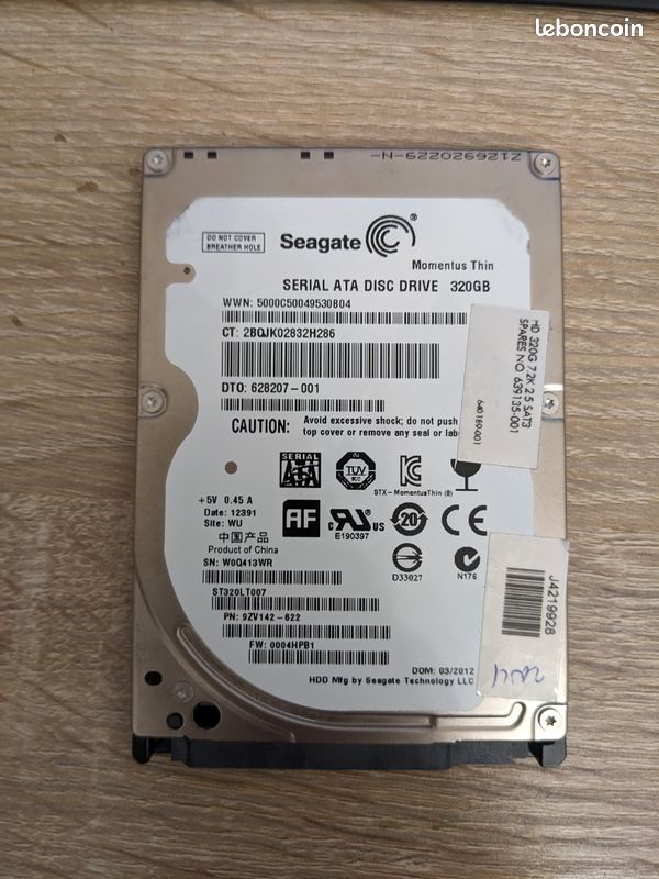 Disque Dur Seagate 2.5" 320GB (image 1)