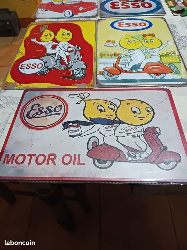 Plaque émaillée De Porte ESSO/MakeLLOS - Motif Esso Oil Drop Man, Vintage - Neuf, Fabriqué Aux États-Unis, Idéal Pour Collection Ou Déco