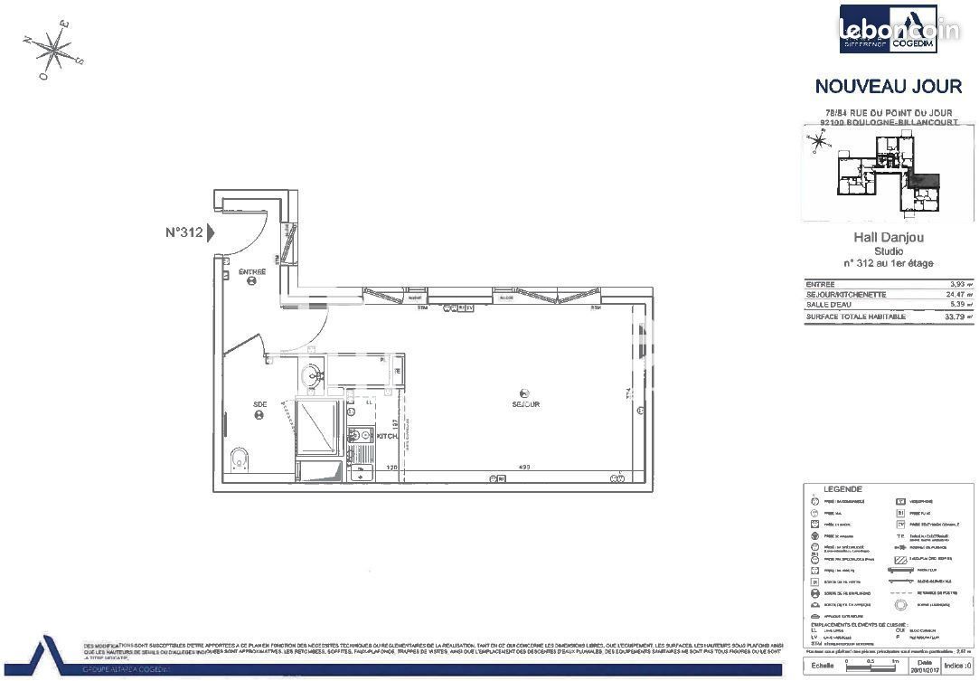 Appartement 1 pièce 34 m² · à Boulogne-Billancourt · 34 m² · 980 €/mois