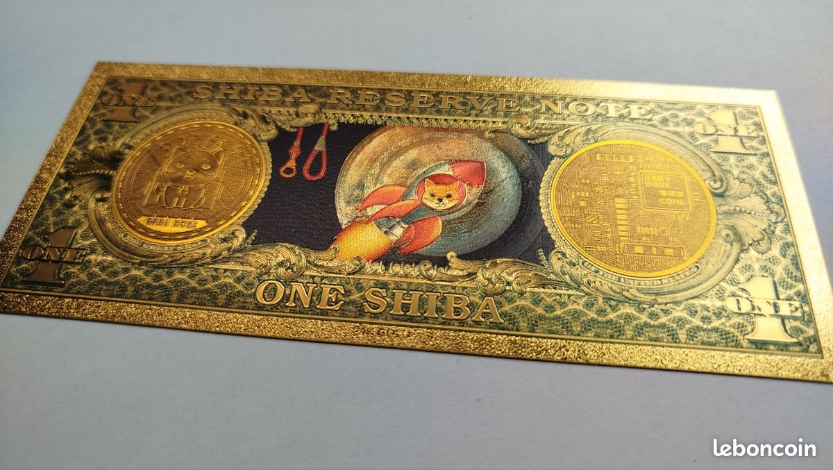 Billet collection 1 Shiba Inu crypto plaqué or - Collection