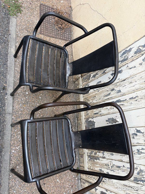 Lot de 2 chaises métal vintage (image 3)