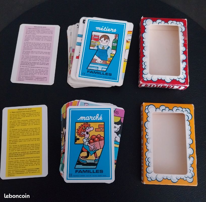 Lot De Jeux De 7 Familles Anciens - Marque SAUSSINE - Jeux De Cartes Rétro